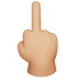 🖕🏼 middle finger: medium-light skin tone display on Apple